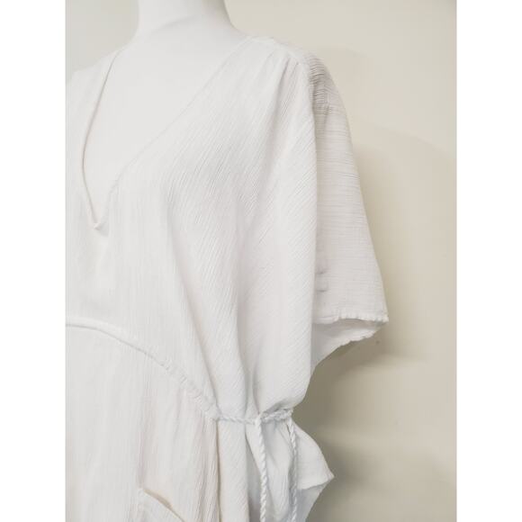 Free People Dress Womens Xs Oversized SHIFT White Mini Beach Cover-Up Tassels - Picture 5 of 14